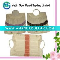 Wholesale Plastic Rattan Rectangle Gift Basket Set with Handle