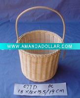 durable natural color mashroom basket with handle