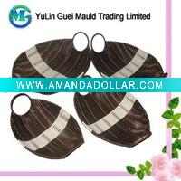 Plastic Rattan Round Fruit Basket with Handle