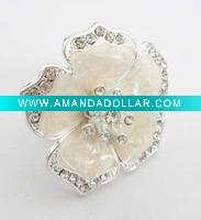 stretch ring with metal / flower ring
