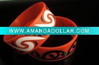 Customs One inch Silicone Wrist bands With Printed Logo