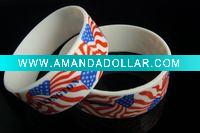 One inch Silicone Bracelets With Printed