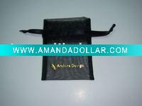 Organza bag with stamped gold logo