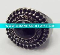metal ring with acrylic stone/national style ring