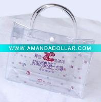 clear handle soft pvc bag