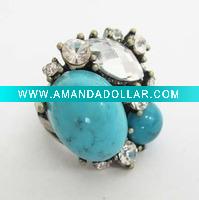 stretch ring with metal / flower ring