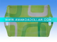 Wholesale rectangular plastic serving tray with handle