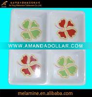 8" 4-sections melamine serving plate