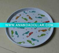Wholesale round melamine serving tray, melamine tray
