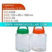 plastic storage canister with handle
