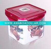 Wholesale 1280ml square transparent plastic storage food container