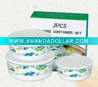 round melamine plastic storage bowl set,3 pcs set