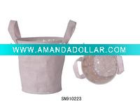 plastic lining jute storage basket