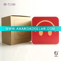 plastic red smiling face square storage box