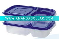 Plastic 3 Division Food Container