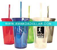 Wholesale plastic tumbler with straw