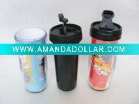 Wholesale promotion AS double plastic coffee mug cup