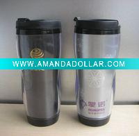 Wholesale 350ml promotion plastic mug with colorful paper insert, the paper can be changed BL-5077A
