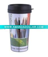 Wholesale 400ml Plastic mug:the cheapest price auto mug,travel mug