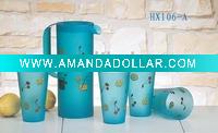 oval pitcher w/ 4 cups