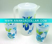 Plastic water pitcher set
