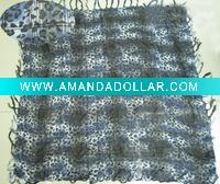 ink blue leopard printed scarf
