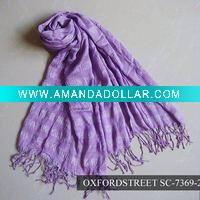 Wholesale fashion style plain violet shawl with rulex