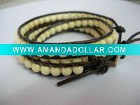 Wholesale yellow wrap bracelet,yellow acrylic beads ,fashion jewelry