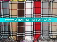 cashmere knitted scarf checked