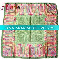 silk scarf shawl with abstract printing pattern