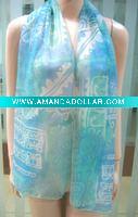 printed chiffon long scarf