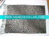 leopard skin 100% acrylic printed scarf