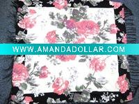 Wholesale square flower print tassled scarf