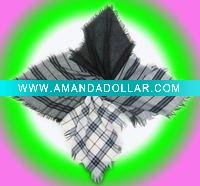 Wholesale fashion checked square scarf for women with black and white color
