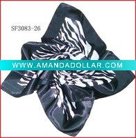Wholesale fashion zebra square satin scarf
