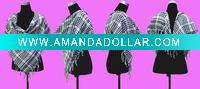 Wholesale black and white checked fashion square scarf