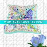 Square satin jersey scarf