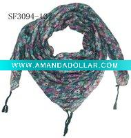 square printed scarf