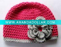 Wholesale baby crochet hats crocheted flowers hat