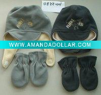 Wholesale baby hat+mitten