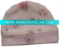 Wholesale lovely pink cotton baby caps,baby headwear