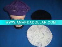 Acrylic cable knit beret