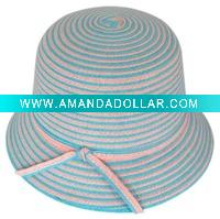 Wholesale paper straw braided bucket lady hat / summer fashion hat