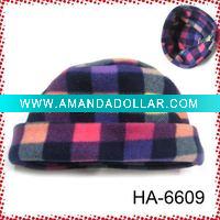 Wholesale checked fleece hat