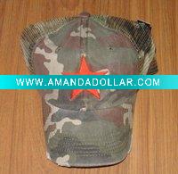 Camouflage Army Cap With Pentagram Embroidery