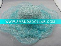 Wholesale wedding hat/fashion lady's natural straw hat/funky hat