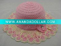 Wholesale fashion lady 's straw hat/promotion sandbeach hat/lady's high quality hat