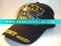 Wholesale washed baseball cap military cap with patch and embroidered