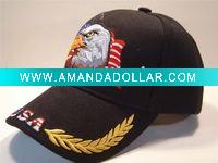Wholesale washed baseball cap military cap with patch and embroidered