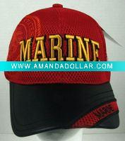 Wholesale washed baseball cap military cap with patch and embroidered